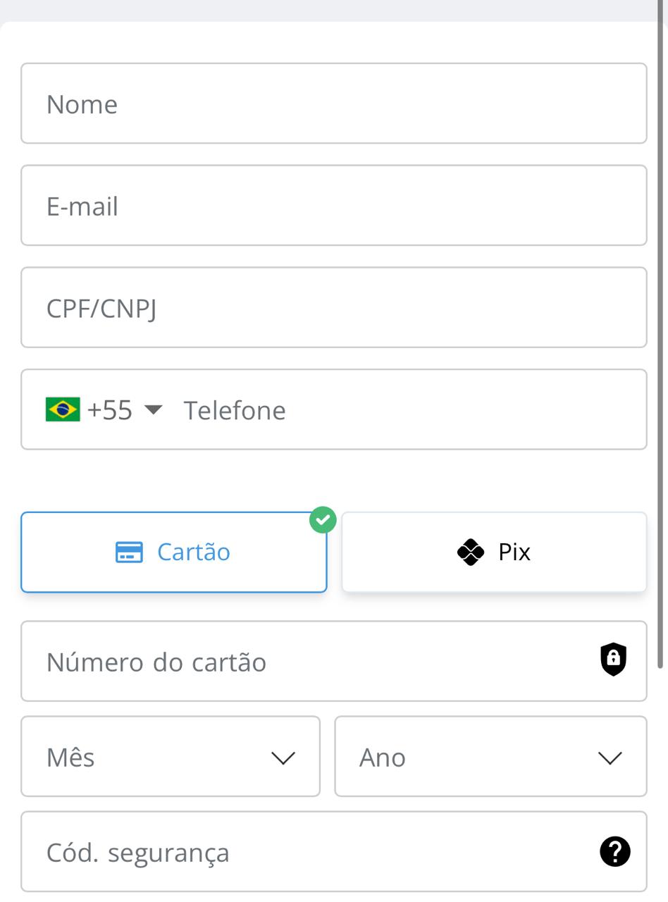 Escolher forma de pagamento